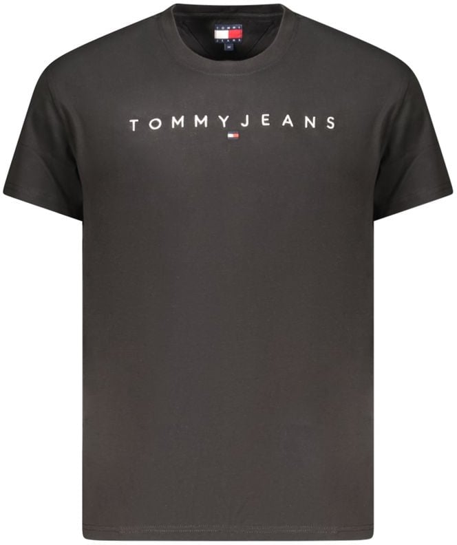 Tommy Hilfiger Black Cotton Mens T-Shirt Zwart