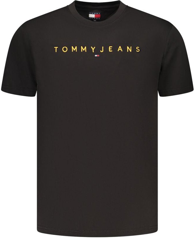 Tommy Hilfiger Black Cotton Men's T-Shirt Zwart