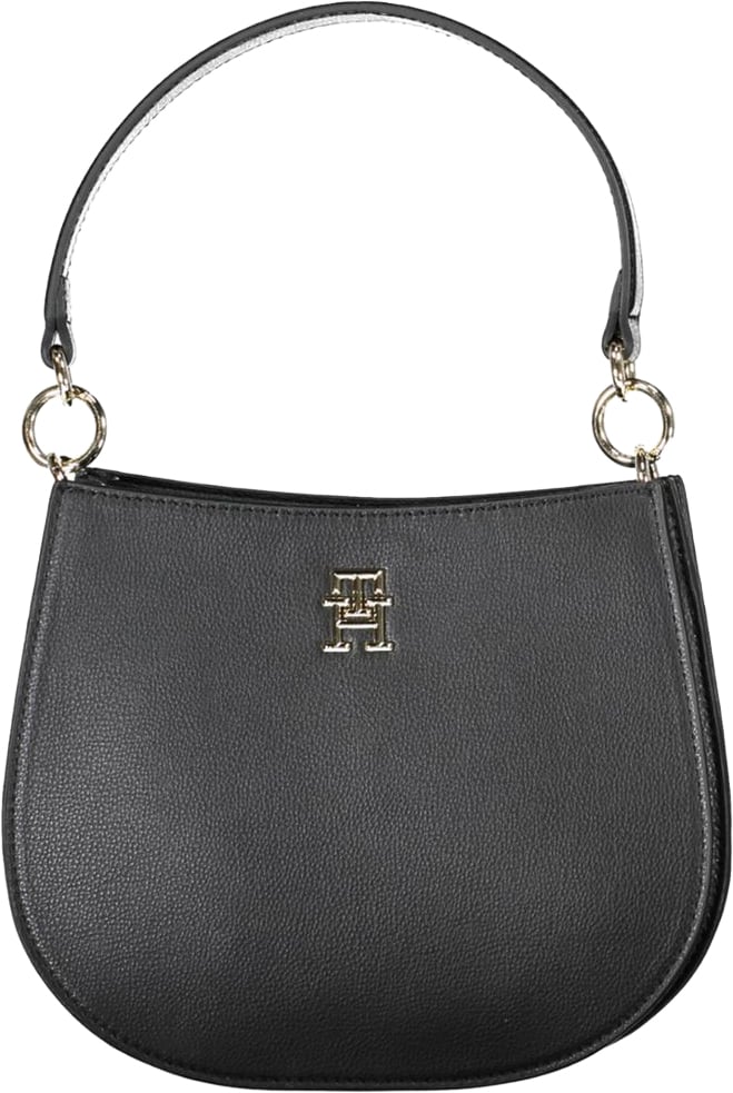 Tommy Hilfiger Black Polyester Handbag Zwart