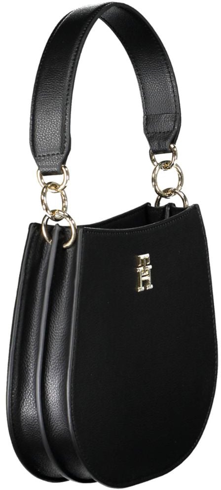 Tommy Hilfiger Black Polyester Handbag Zwart