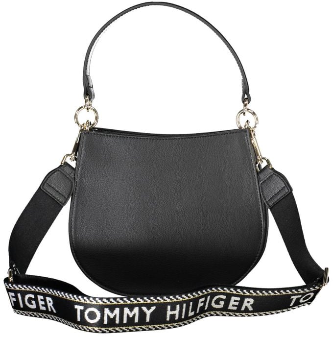 Tommy Hilfiger Black Polyester Handbag Zwart
