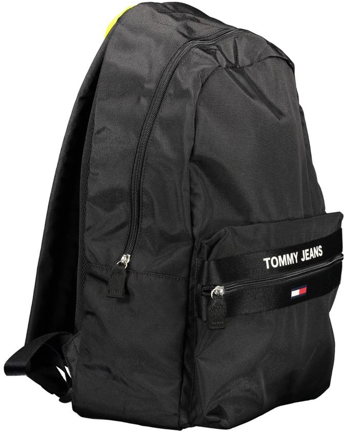 Tommy Hilfiger Black Recycled Polyester Men Backpack Zwart