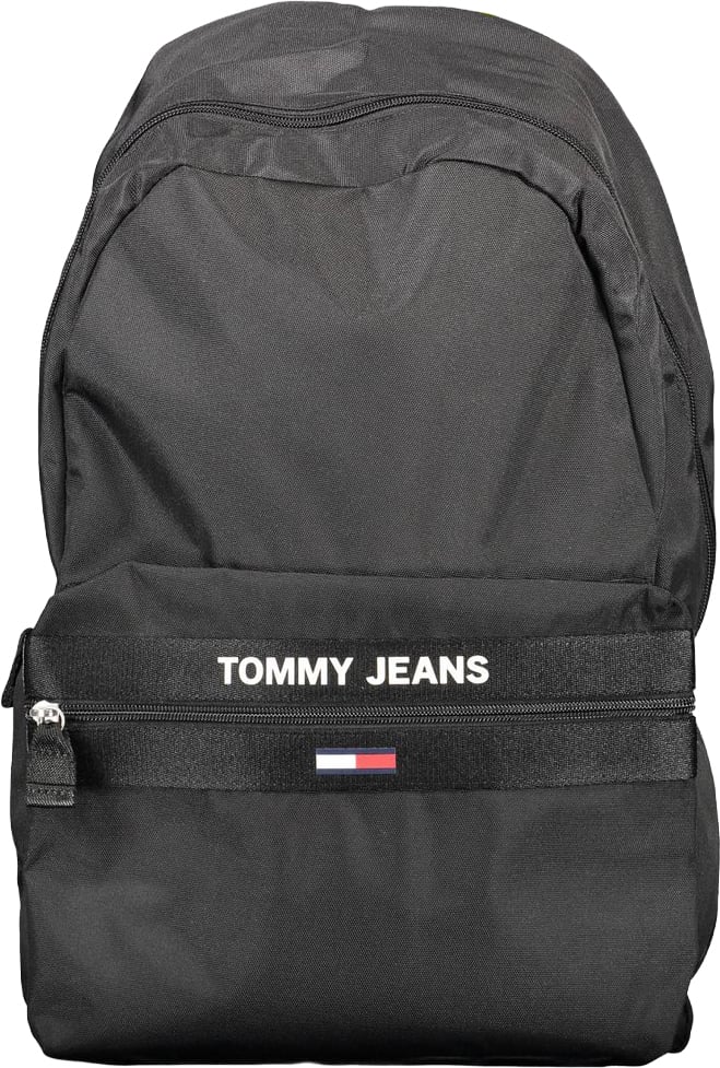 Tommy Hilfiger Black Recycled Polyester Men Backpack Zwart