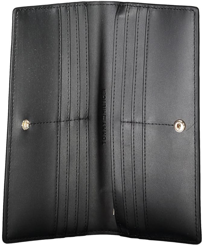 Tommy Hilfiger Black Polyurethane Women Wallet Zwart