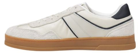 Tommy Hilfiger Jeans Cream Leather Low Top Sneakers Beige