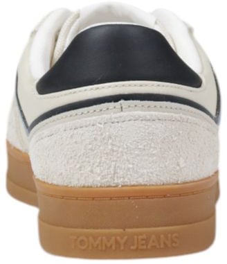 Tommy Hilfiger Jeans Cream Leather Low Top Sneakers Beige