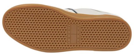 Tommy Hilfiger Jeans Cream Leather Low Top Sneakers Beige