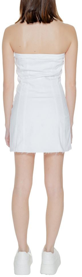Tommy Hilfiger Jeans White Recycled Cotton Short Dress Wit