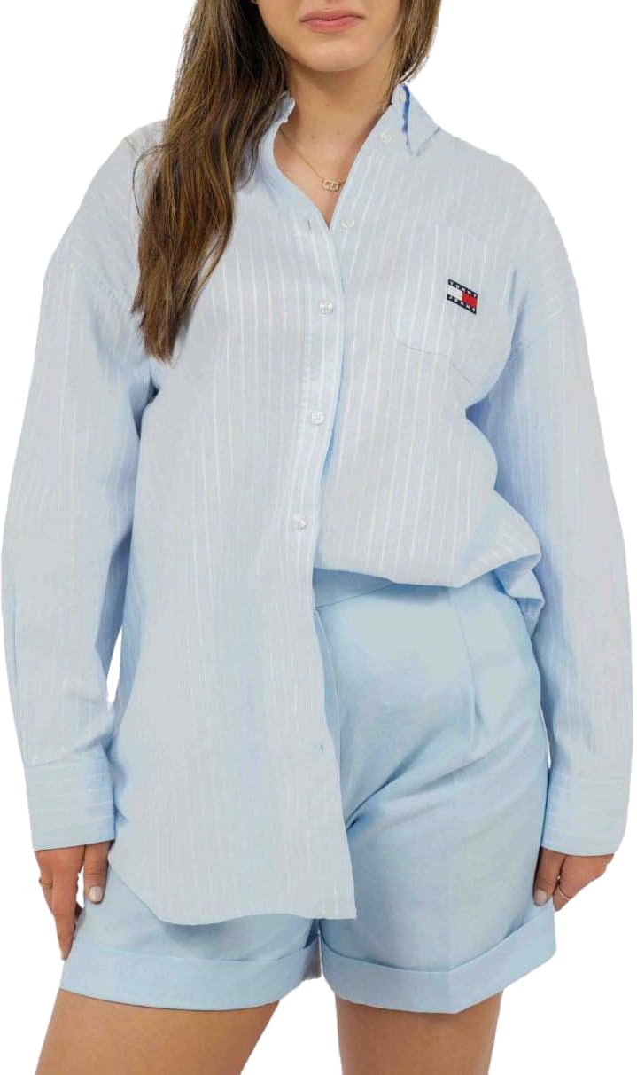Tommy Hilfiger Oversized Oxford Blouse Blauw