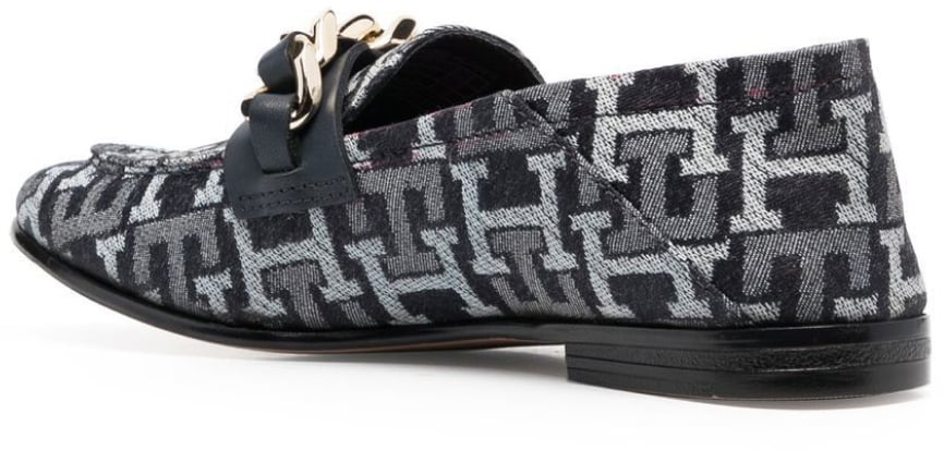 Tommy Hilfiger Chain Detail Monogram Denim Loafers Divers