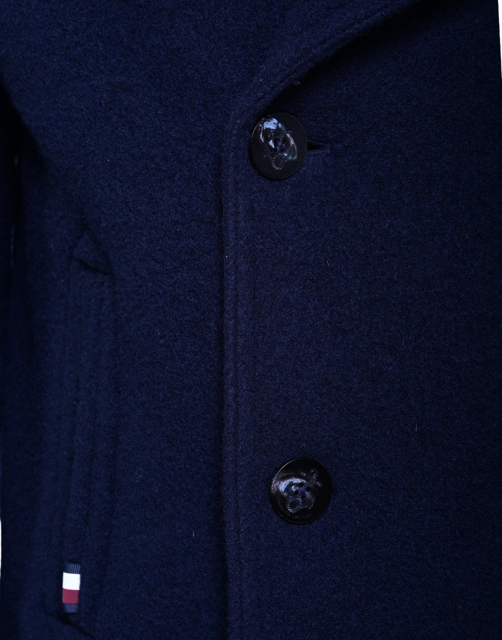 Tommy Hilfiger Tailored Peacoat With Nautical Details Zwart