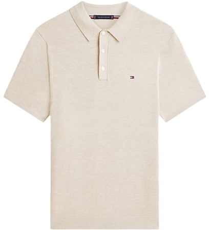 Tommy Hilfiger Tommy Hilfiger Essential Cotton Knitted Polo Beige