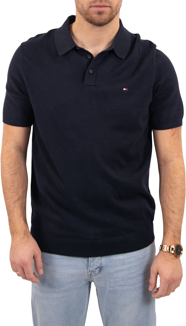 Tommy Hilfiger Tommy Hilfiger Essential Cotton Knitted Polo Blauw