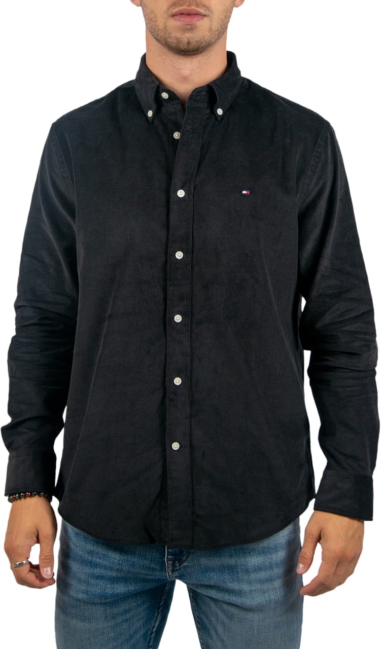 Tommy Hilfiger Solid Corduroy RF Shirt Zwart
