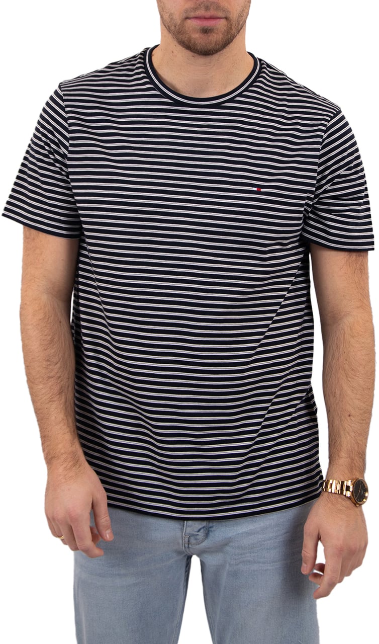 Tommy Hilfiger Ess Seasonal Reg Fit Stripe Tee Blauw