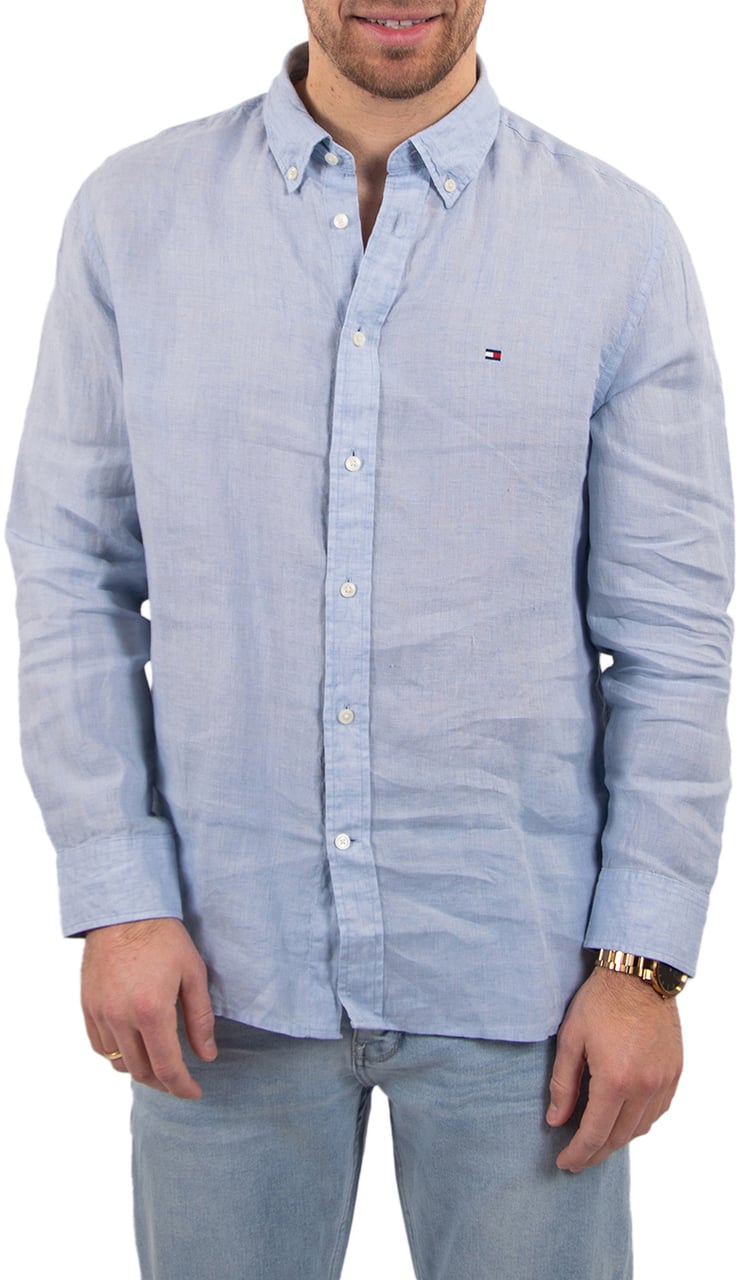 Tommy Hilfiger Pigment Dyed LI Solid RF Shirt Blauw