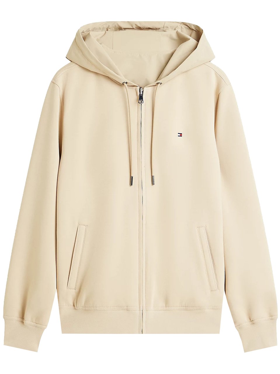 Tommy Hilfiger Beige Reversible Hdd Zip Cotton Hoodie Neutraal