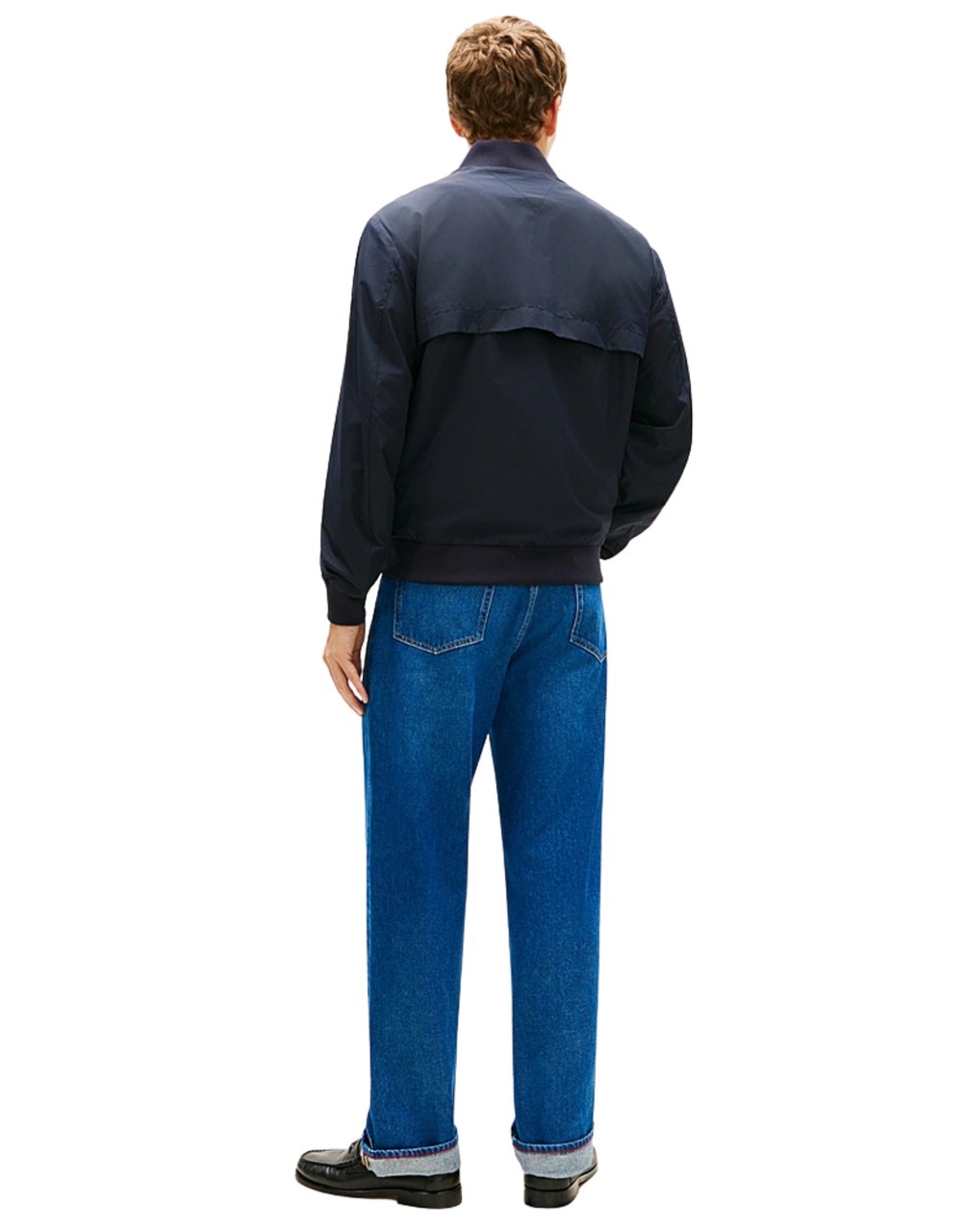 Tommy Hilfiger Water-Resistant Navy Bomber Jacket With Baseball Collar And Storm Flap Zwart