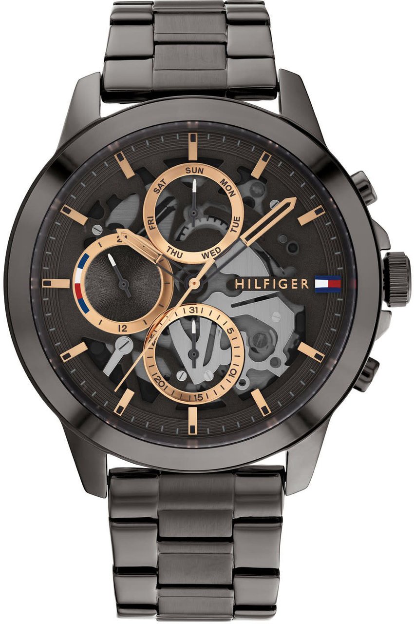 Tommy Hilfiger TH Henry hrn stl gm 44mm Grijs