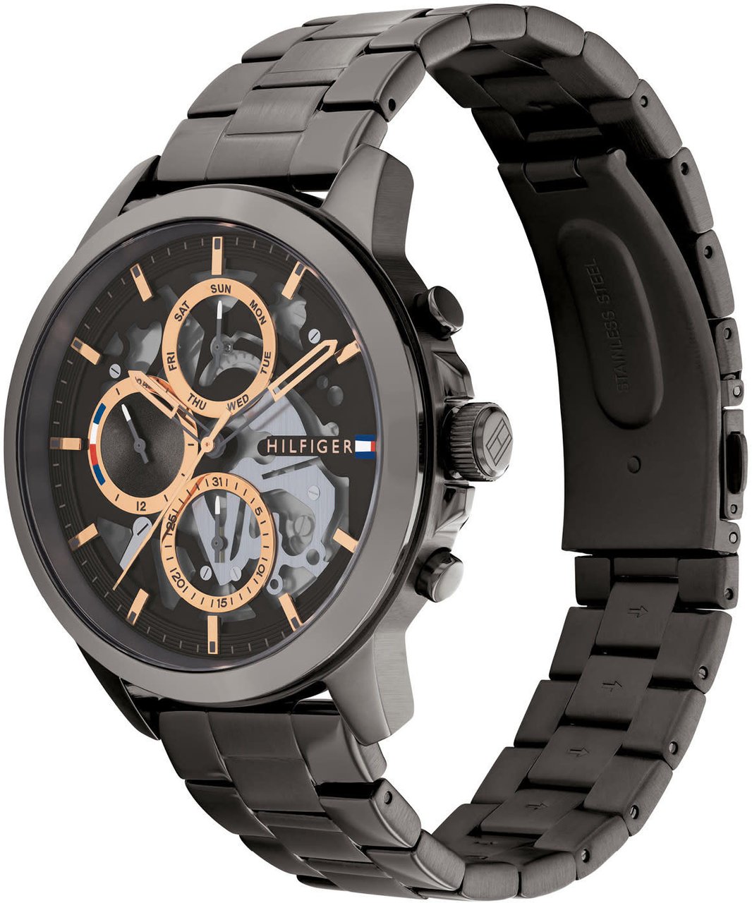 Tommy Hilfiger TH Henry hrn stl gm 44mm Grijs