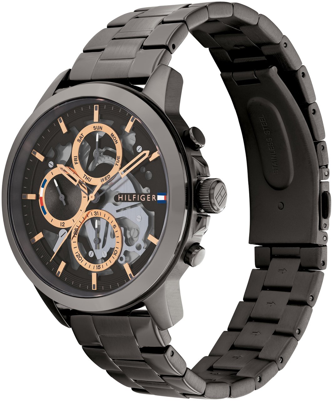 Tommy Hilfiger TH Henry hrn stl gm 44mm Grijs