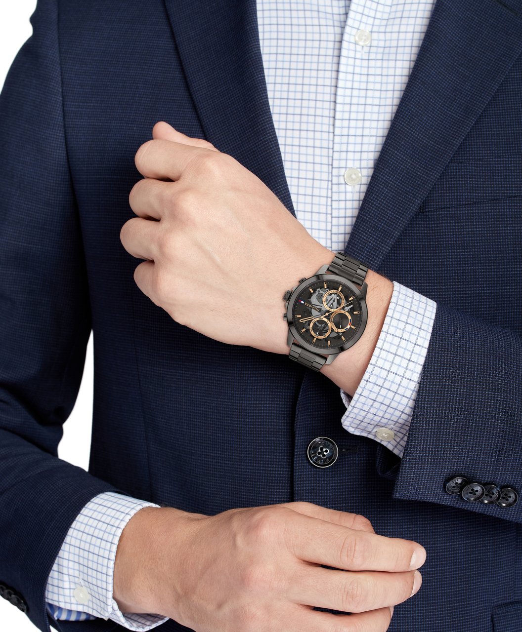 Tommy Hilfiger TH Henry hrn stl gm 44mm Grijs