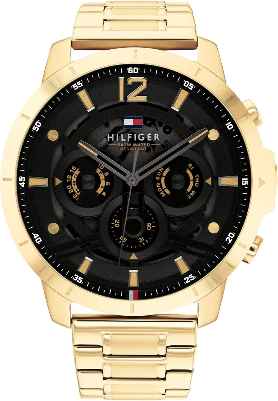 Tommy Hilfiger Tommy Hilfiger TH1710511 Horloge Heren Staal Goudkleurig Schakelband 50mm Goud