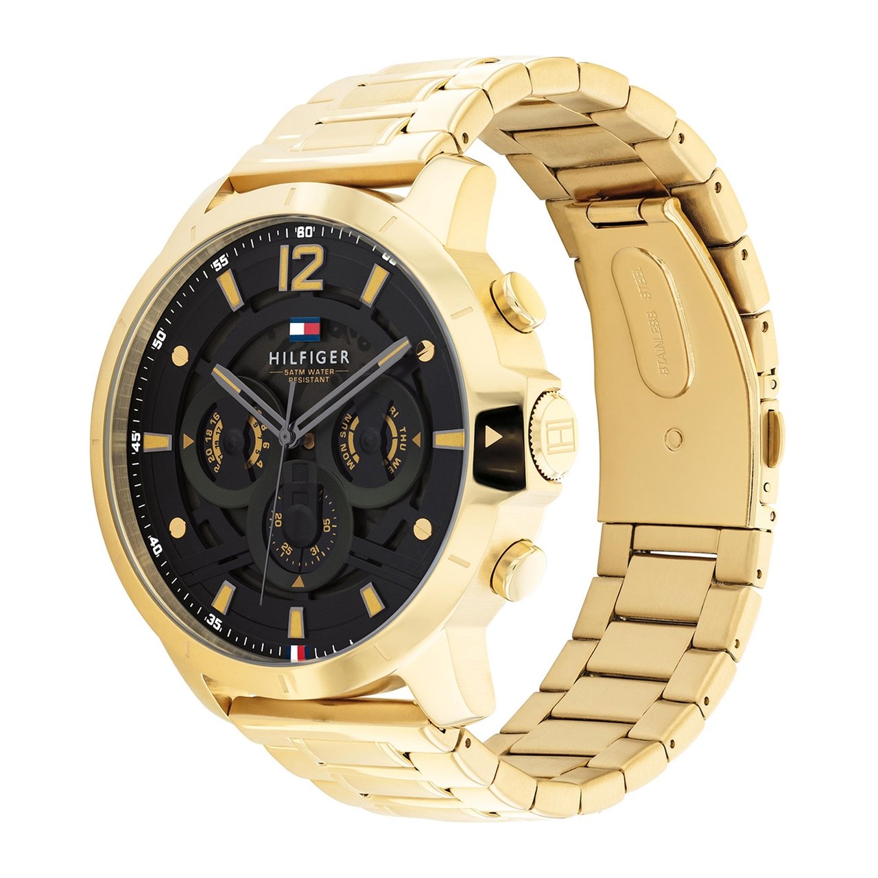Tommy Hilfiger Tommy Hilfiger TH1710511 Horloge Heren Staal Goudkleurig Schakelband 50mm Goud