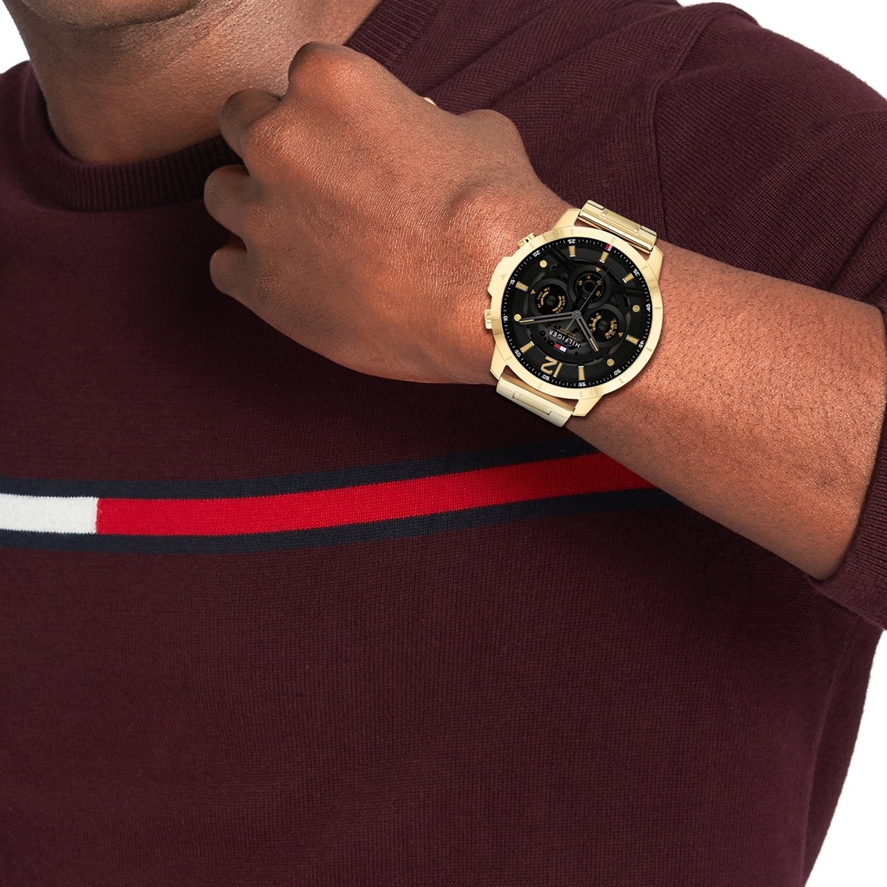 Tommy Hilfiger Tommy Hilfiger TH1710511 Horloge Heren Staal Goudkleurig Schakelband 50mm Goud