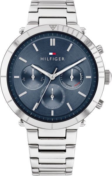 Tommy Hilfiger Tommy Hilfiger Horloge TH1782349 Staal Quartz Chronograaf met Blauwe Wijzerplaat Zilver
