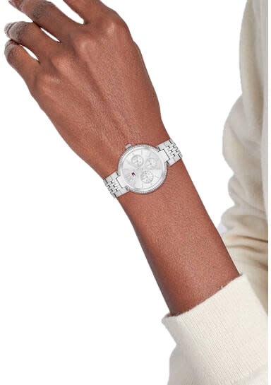 Tommy Hilfiger Tommy Hilfiger Horloge TH1782695 Sophia Staal Quartz met Zirkonia 36mm Zilver