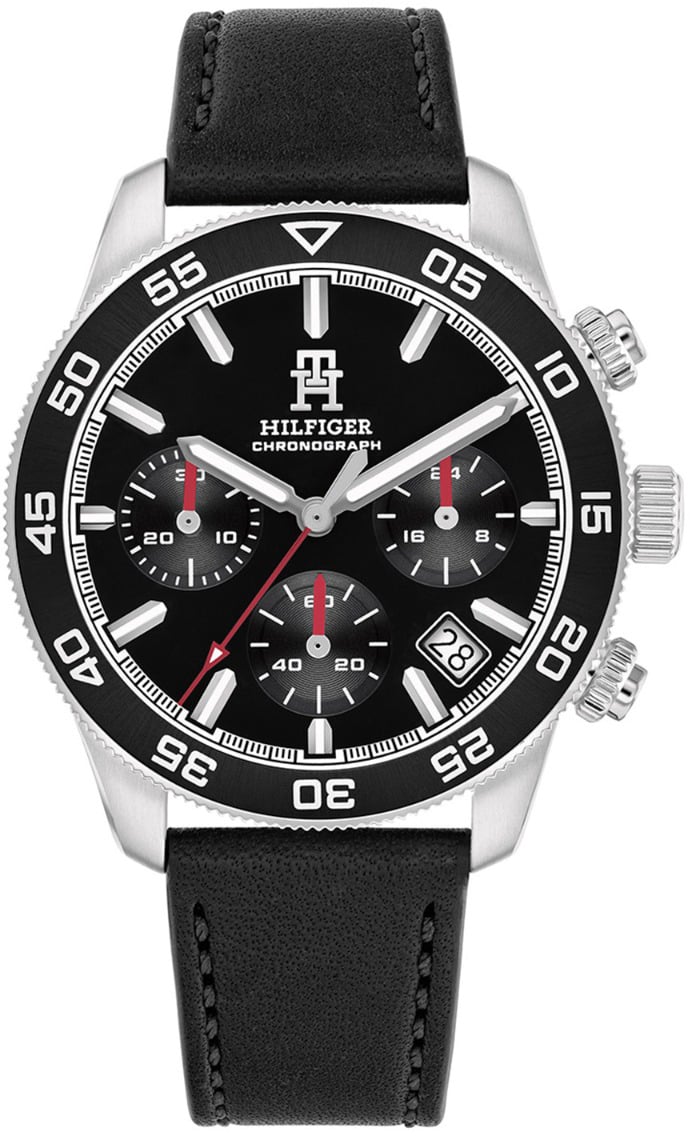Tommy Hilfiger Tommy Hilfiger TH1792162 Horloge Heren Zwart Chronograaf 41mm Zilver