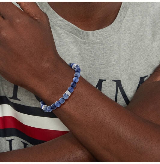 Tommy Hilfiger Tommy Hilfiger Jewels TJ2790436 Armband Heren Sodaliet Beads 18,5cm Blauw