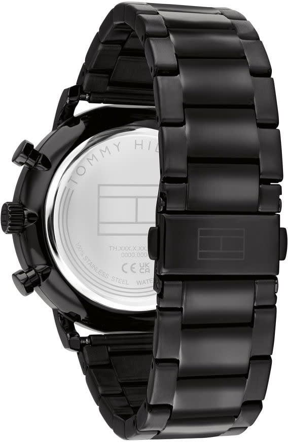 Tommy Hilfiger Tommy Hilfiger Horloge TH1710706 Legend Zwarte Band met Zwart/Grijze Wijzerplaat Quartz 44mm Zwart