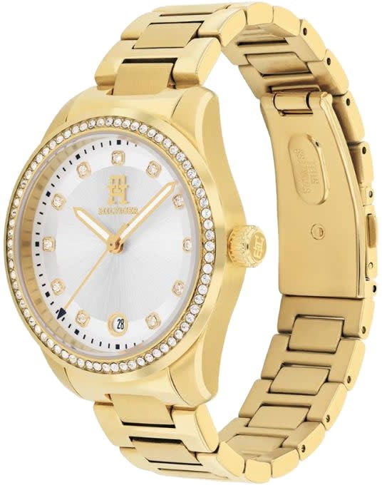 Tommy Hilfiger Tommy Hilfiger Horloge TH1782758 Crystals Staal met Geelgouden Plating Quartz met Zirkonia 36mm Goud