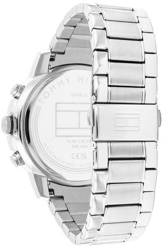 Tommy Hilfiger Tommy Hilfiger Horloge TH1792106 Troy Staal Quartz Chronograag met Zwarte Wijzerplaat 46mm Donkergrijs