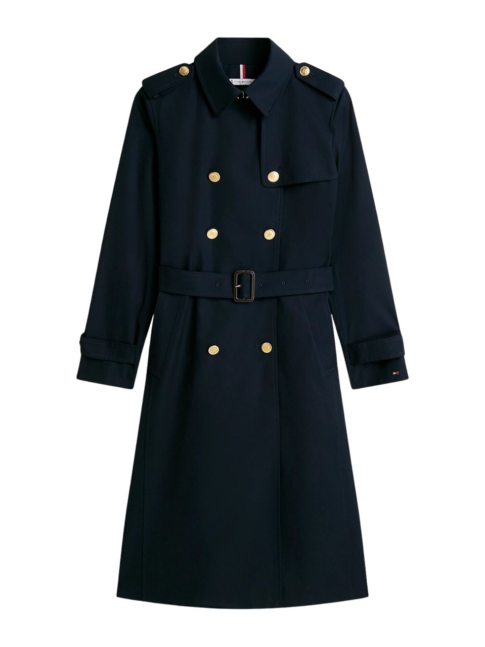 Tommy Hilfiger Slim Fit Black Trench Coat Zwart
