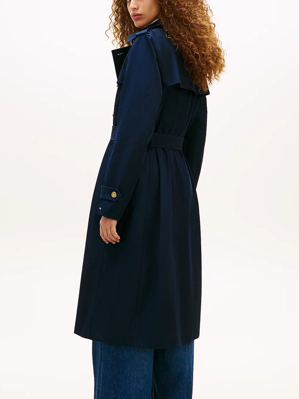 Tommy Hilfiger Slim Fit Black Trench Coat Zwart