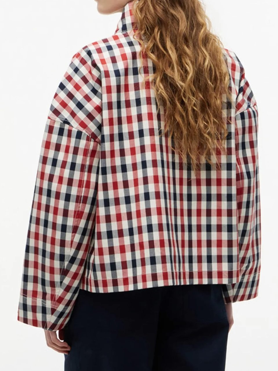 Tommy Hilfiger Check Cotton Short Parka Rood