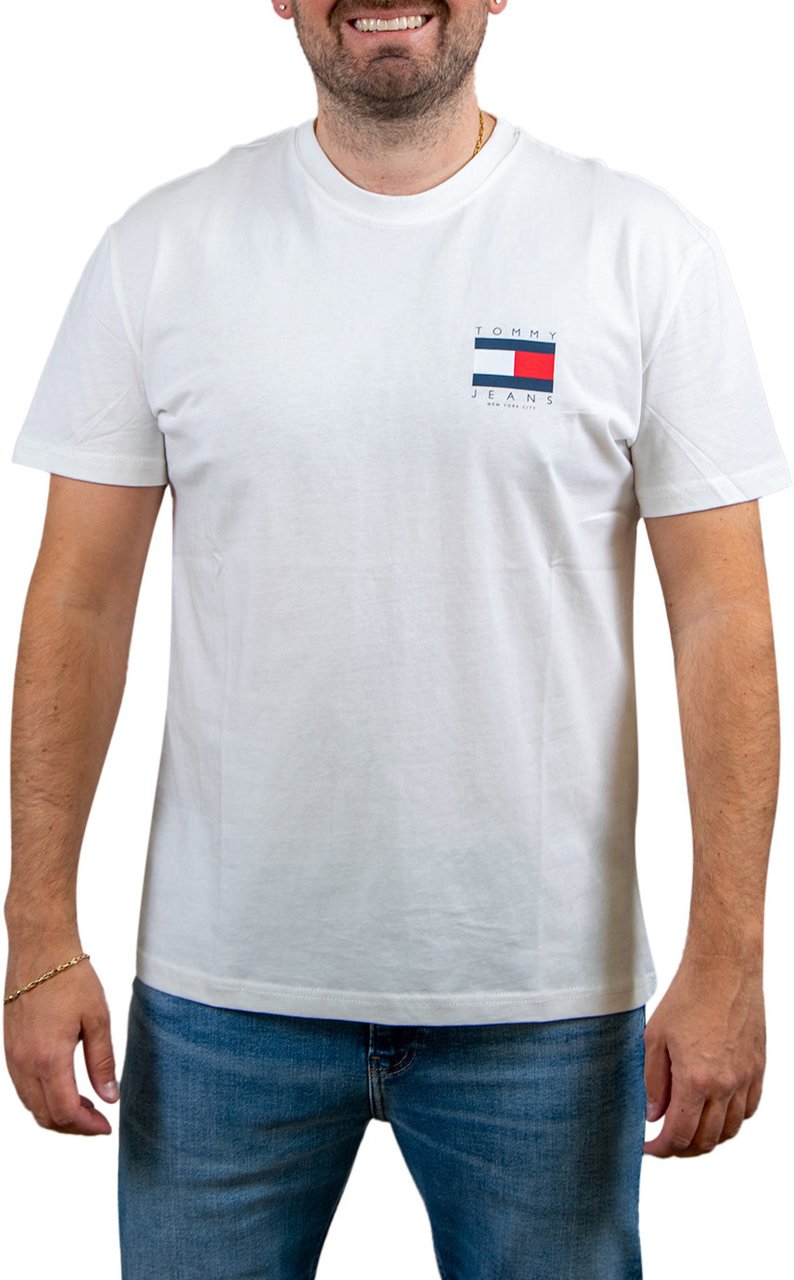 Tommy Jeans TJM Reg Flag Graph Bckprnt T Ext Wit