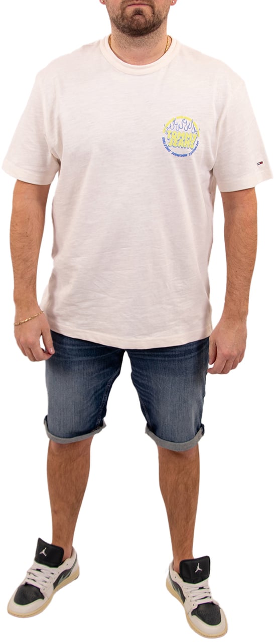 Tommy Jeans Rlx Bubble Flame SS Tee Wit