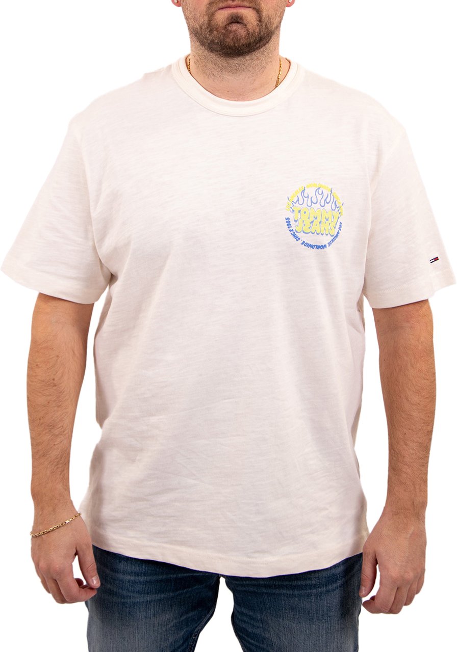 Tommy Jeans Rlx Bubble Flame SS Tee Wit