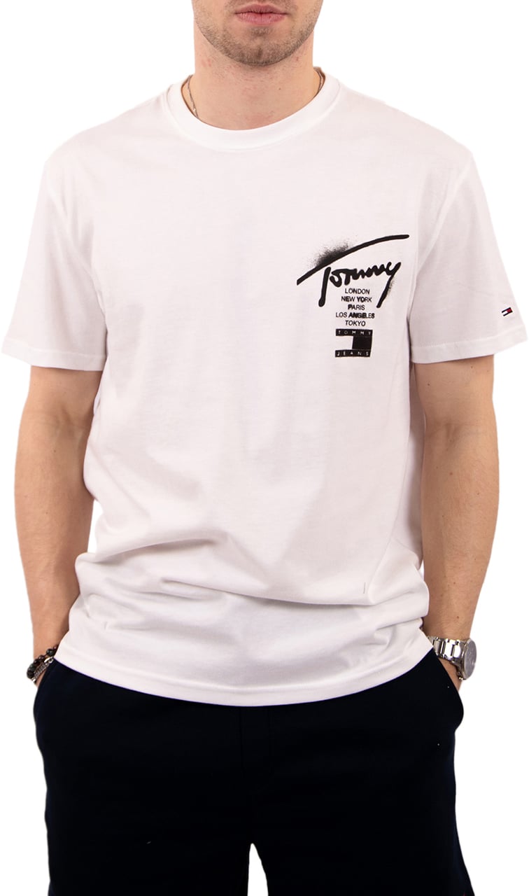 Tommy Jeans Reg City Sign SS Tee Ext Beige