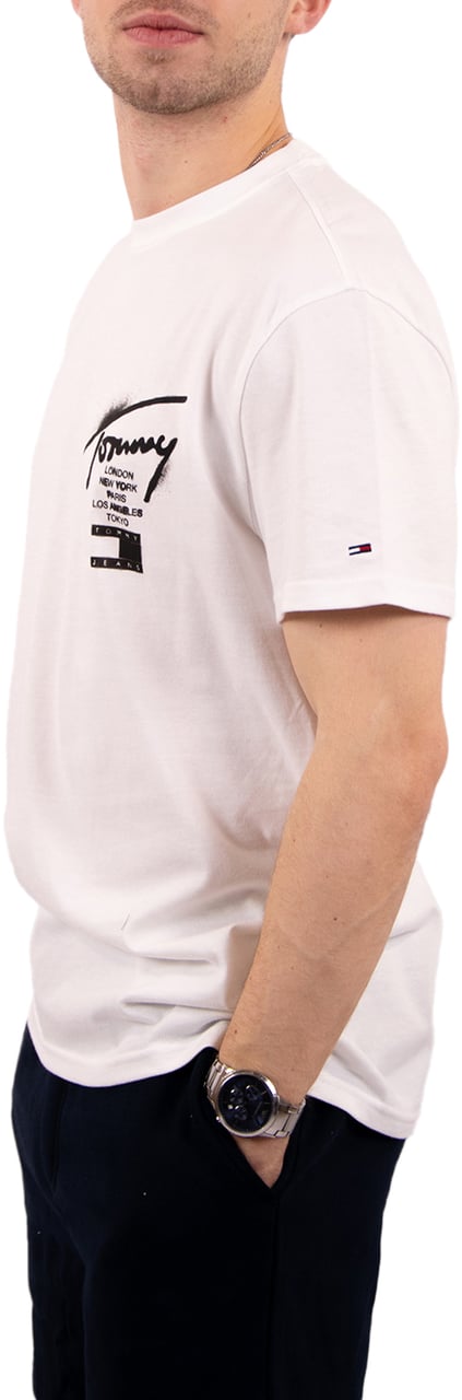 Tommy Jeans Reg City Sign SS Tee Ext Beige