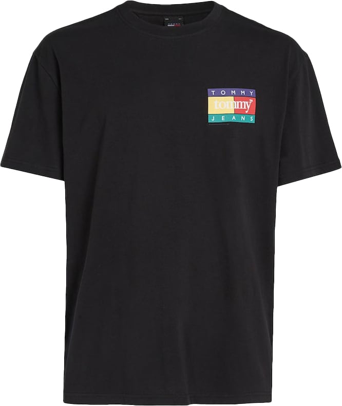 Tommy Jeans Tommy Jeans Reg Pop Color Flag Tee Ext Zwart