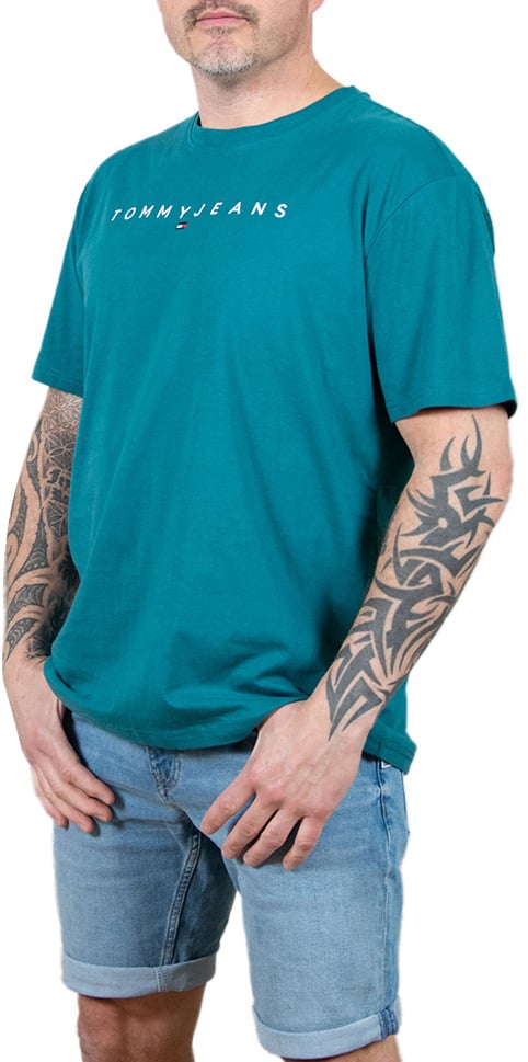 Tommy Jeans Tommy Jeans Linear Logo Tee Ext Blauw