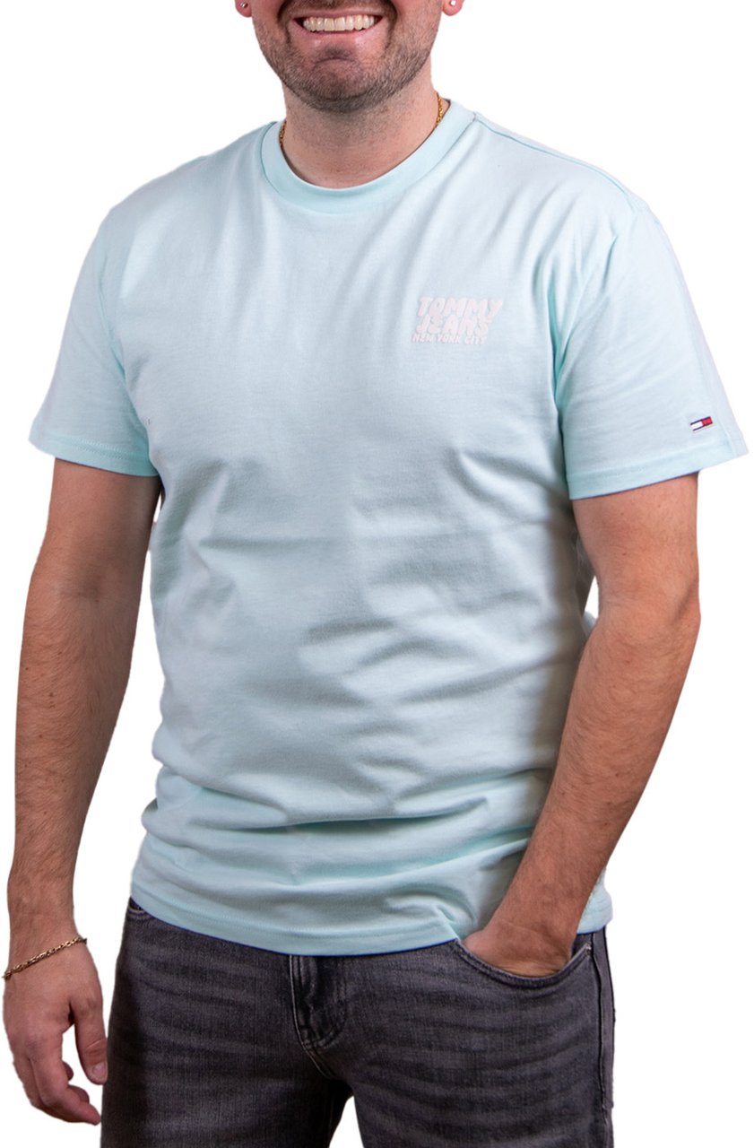 Tommy Jeans Reg Bubble Back SS Tee Blauw