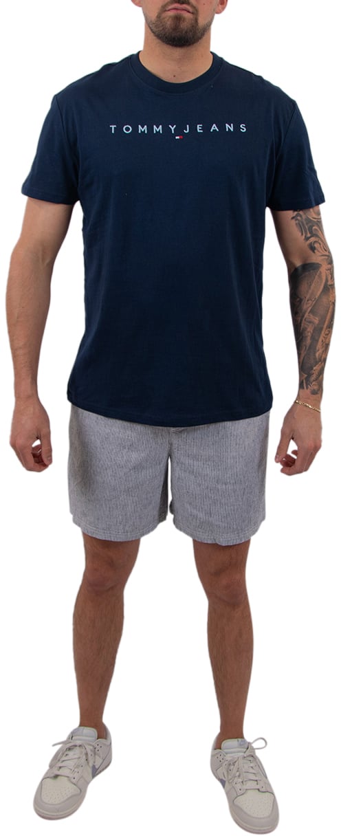 Tommy Jeans Tommy Jeans TJM Reg Linear Logo Tee Ext Blauw