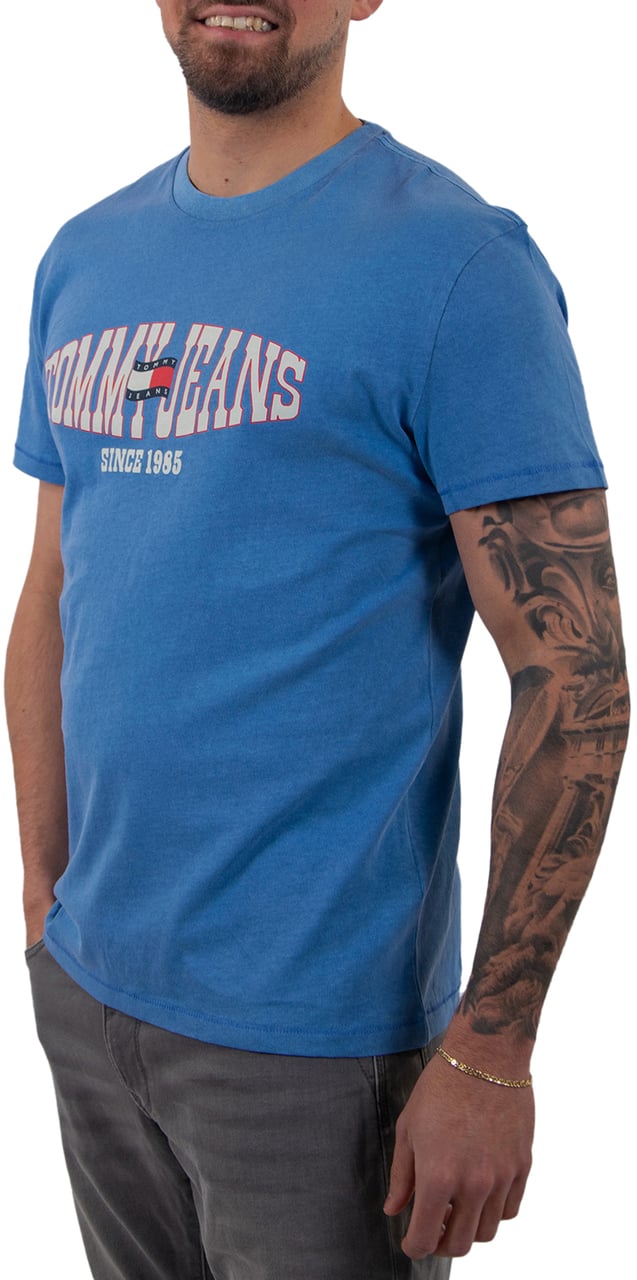 Tommy Jeans Reg LA Waving Flag Ext Blauw
