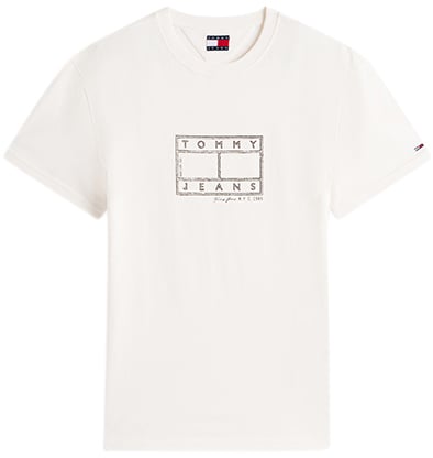 Tommy Jeans Tommy Jeans Reg Center Flag SS Tee Beige